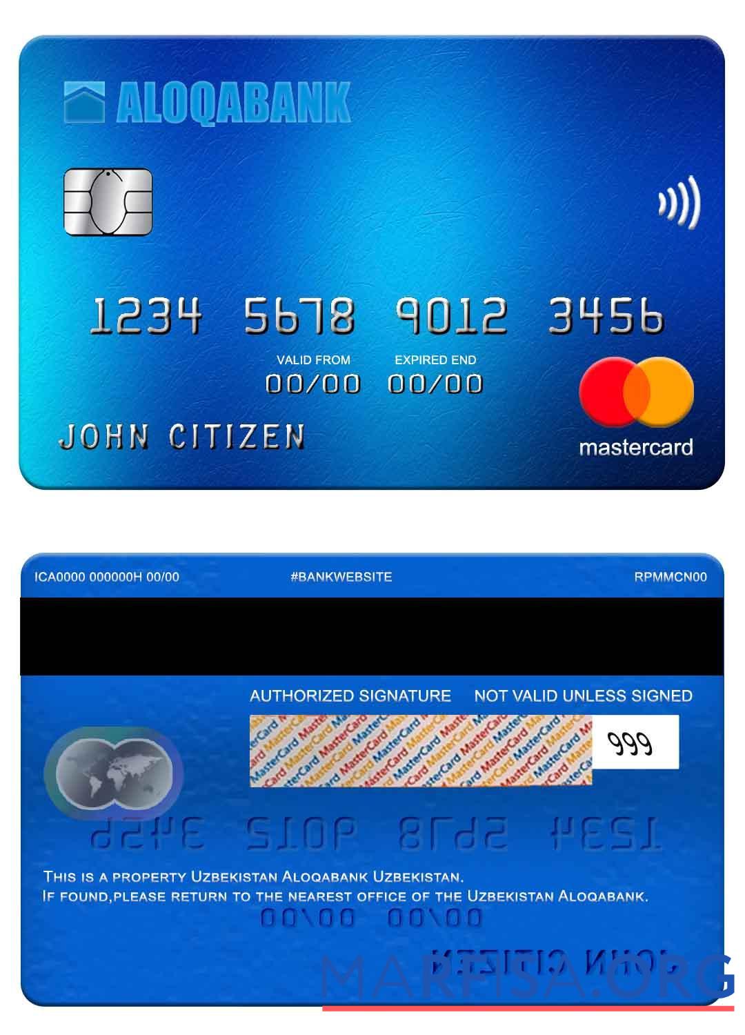 Downloadable Uzbekistan Aloqabank mastercard example